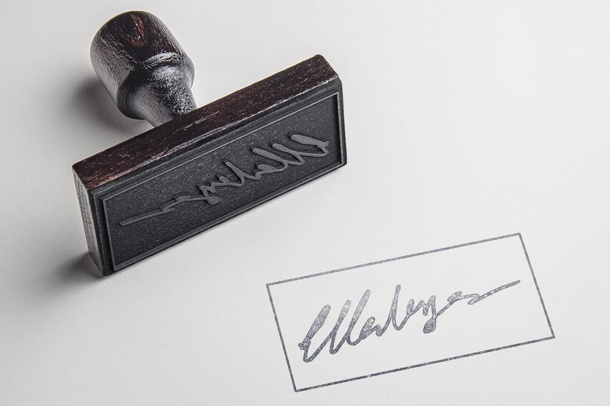 Stempel mit Handschrift - Unterschriftsstempel
